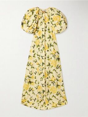 ISO OSCAR DE LA RENTA
Embellished gathered floral-print cotton-blend poplin gown